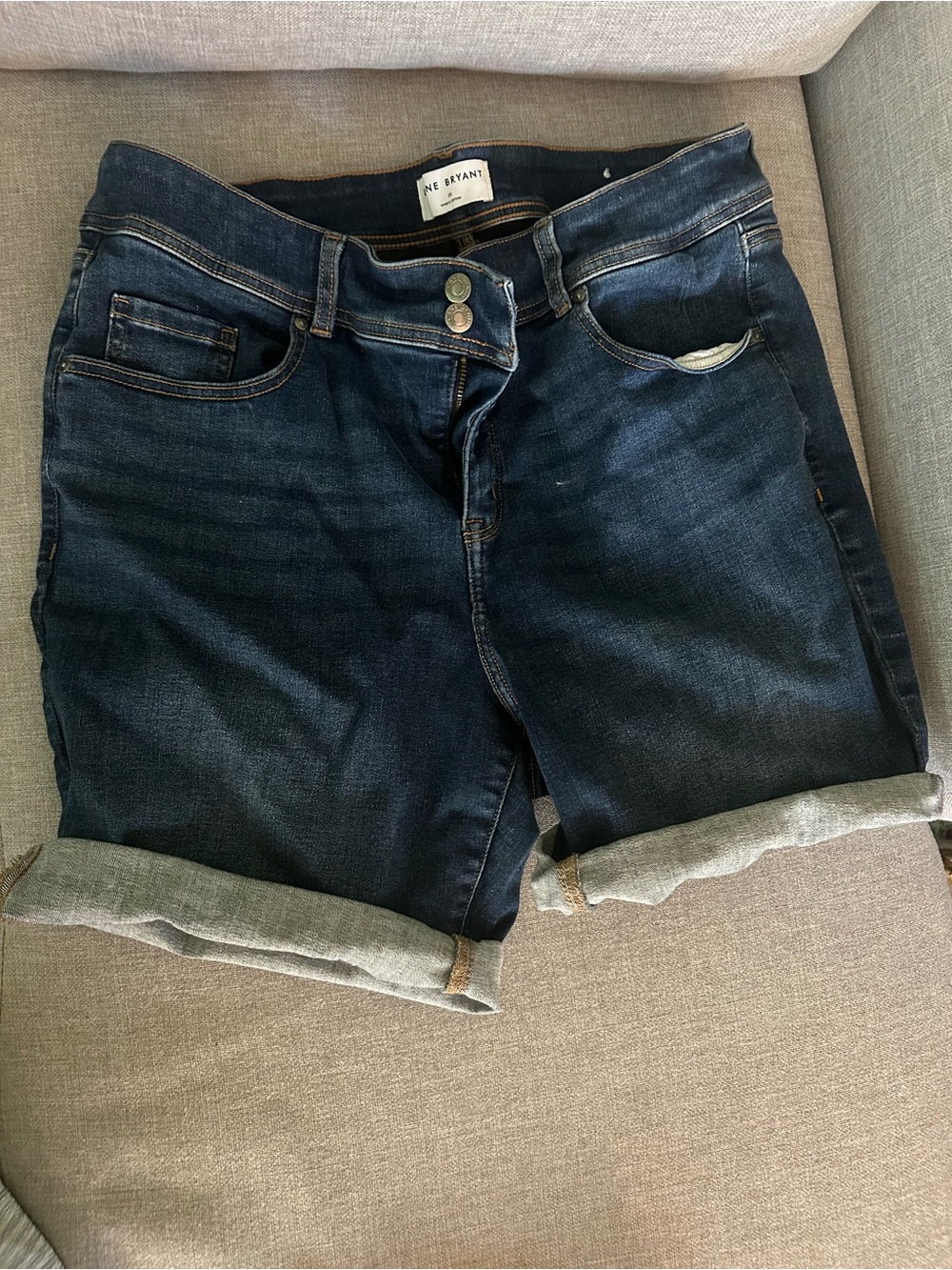 Lane Bryant Dark Blue Denim Roll-Cuff Women's Shorts